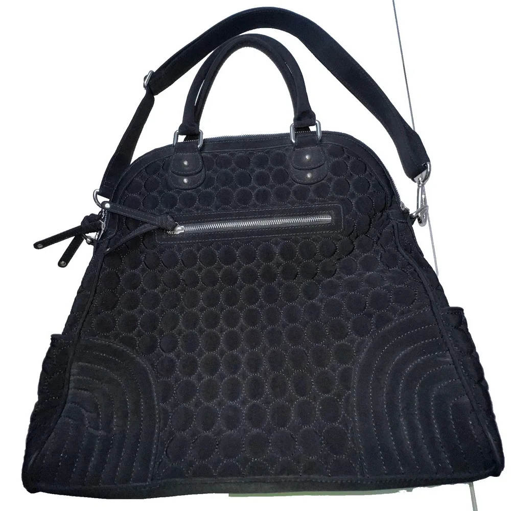 Vera Bradley Black Large Quilted Multi-Strap Travel Tote Crossbody Bag 15